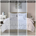 Metallic Printed Comforter Set King White Silver Polyester