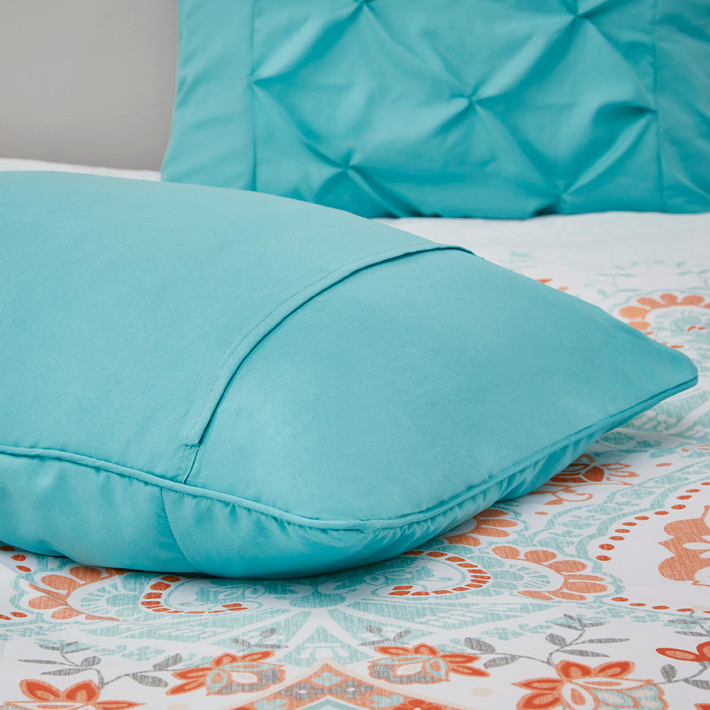 Boho Comforter Set With Bed Sheets Twin Aqua Polyester