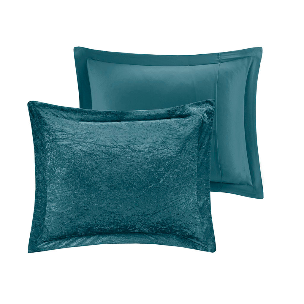 Velvet Comforter Set Full Teal Polyester