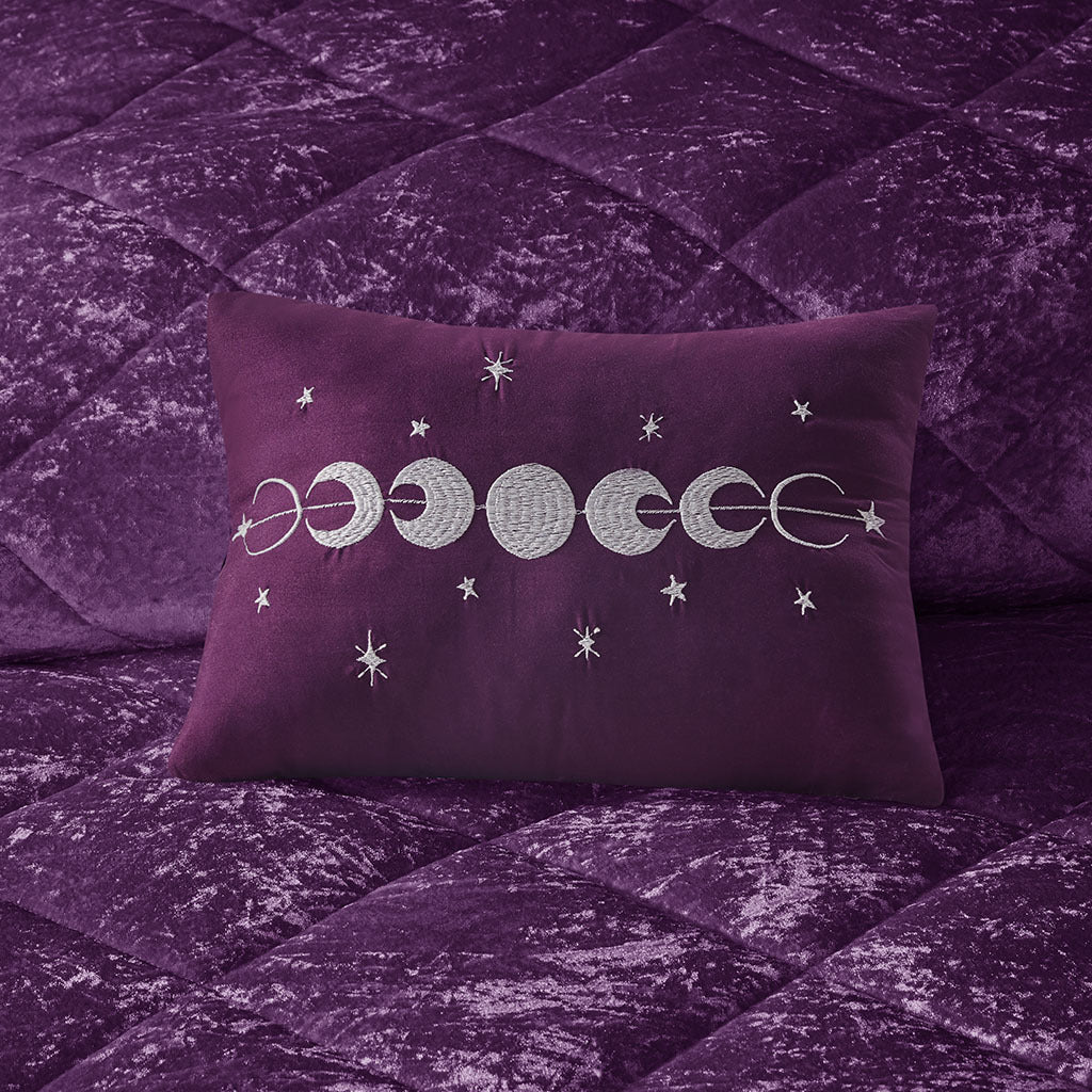 Velvet Comforter Set Full Purple Polyester