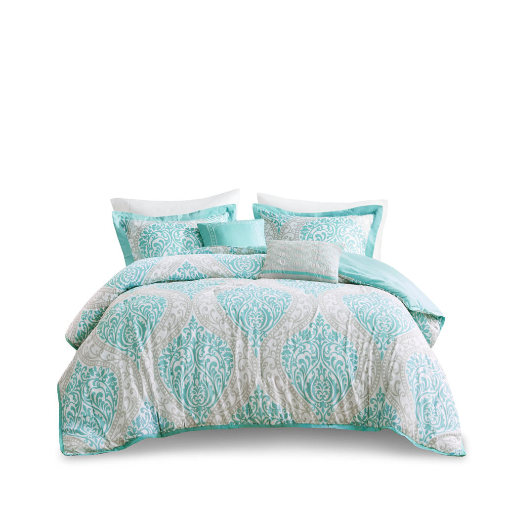 Comforter Set Full Aqua Polyester