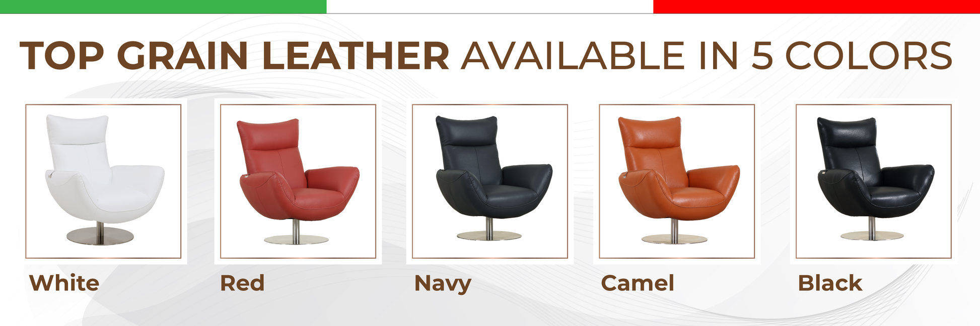 Modern Genuine Italian Leather Upholstered Chair Red Foam Leather