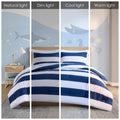 Cotton Cabana Stripe Reversible Comforter Set With Shark Reverse Full Navy Cotton