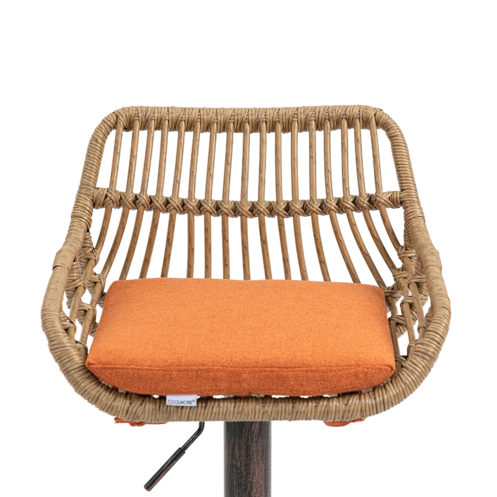 Coolmore Swivel Bar Stools Set Of 2 Adjustable Counter Height Chairs With Footrest For Kitchen, Dining Room 2Pc Set Orange Polyester