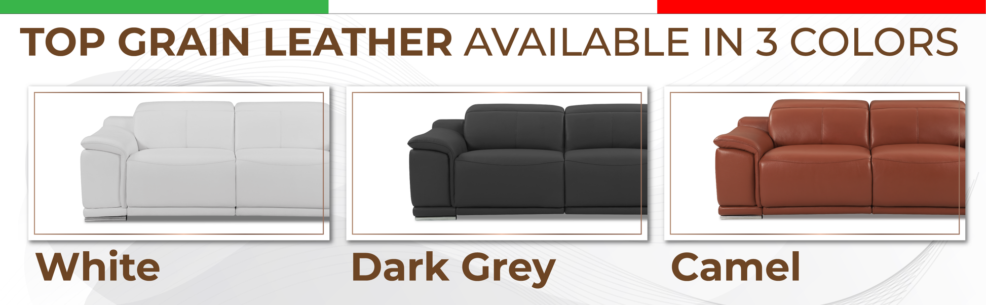 Genuine Italian Leather Power Reclining Sofa Camel Foam Leather
