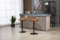 Coolmore Swivel Bar Stools Set Of 2 Adjustable Counter Height Chairs With Footrest For Kitchen, Dining Room 2Pc Set Orange Polyester