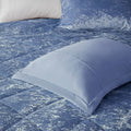Velvet Comforter Set King Blue Polyester