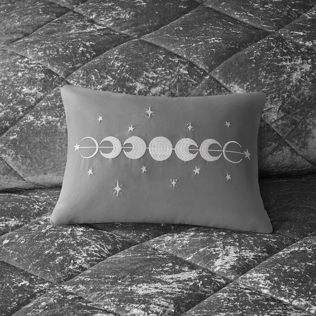 Velvet Duvet Cover Set King Grey Polyester