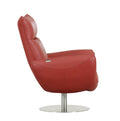 Modern Genuine Italian Leather Upholstered Chair Red Foam Leather