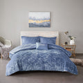 Velvet Comforter Set King Blue Polyester