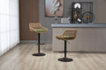 Coolmore Swivel Bar Stools Set Of 2 Adjustable Counter Height Chairs With Footrest For Kitchen, Dining Room 2Pc Set Green Polyester