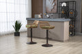 Coolmore Swivel Bar Stools Set Of 2 Adjustable Counter Height Chairs With Footrest For Kitchen, Dining Room 2Pc Set Green Polyester