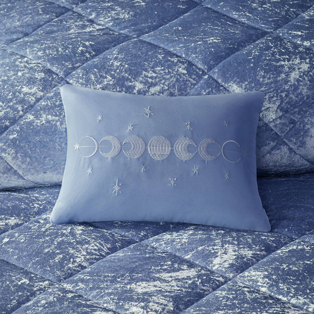 Velvet Comforter Set King Blue Polyester