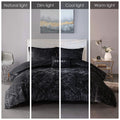 Velvet Duvet Cover Set Twin Black Polyester