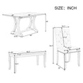 6 Piece Farmhouse Dining Table Set, Rectangular Trestle Table And 4 Upholstered Chairs & Bench For Dining Room Natural Wood Wash Natural Wood Wash Solid Wood