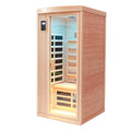 One Person Hemlock Sauna Room Far Infrared Plus Ceramic Tube Heating Indoor Sauna Room For One Person Natural Wood Solid Wood