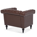 1 Seater Sofa For Living Room Brown Pu Pu
