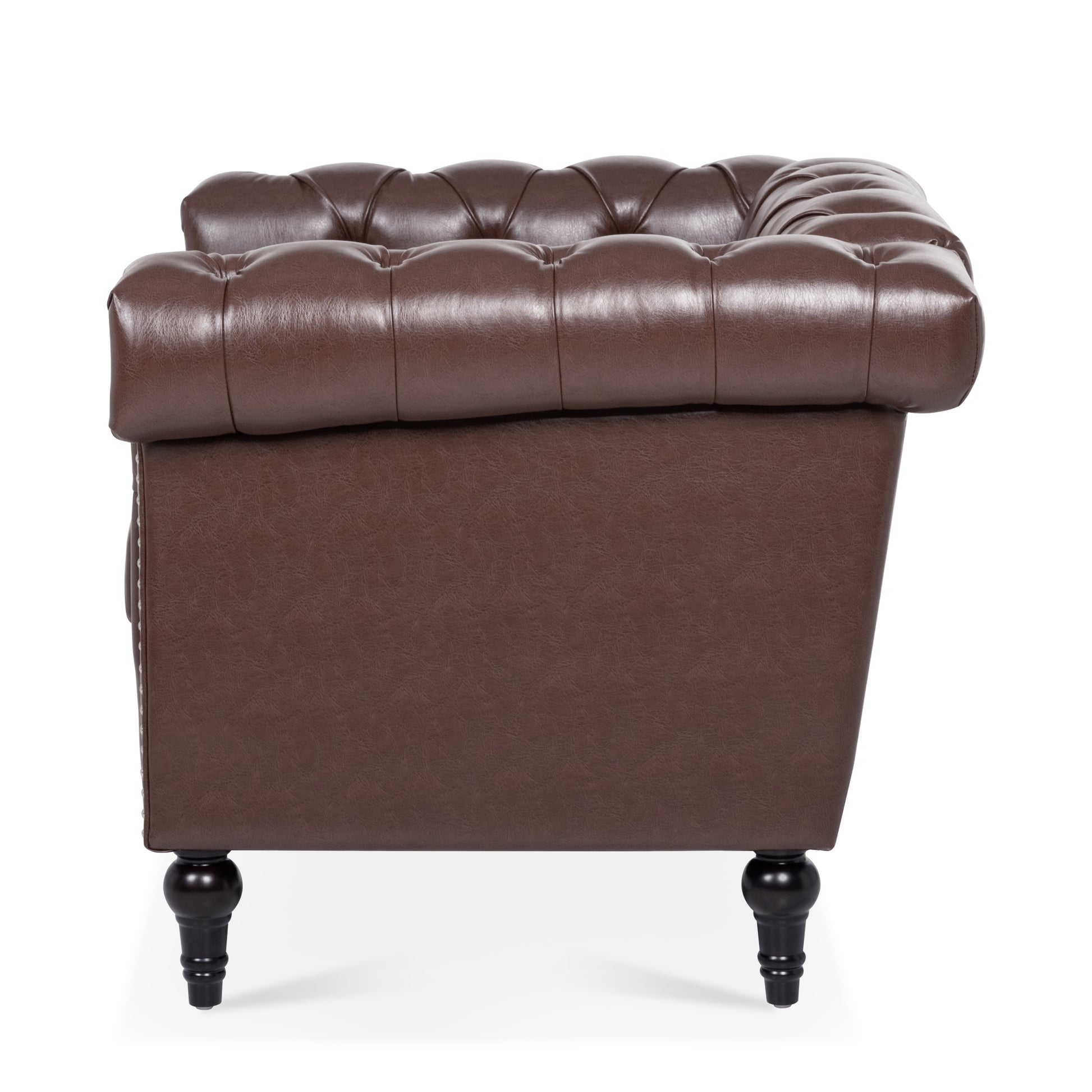 1 Seater Sofa For Living Room Brown Pu Pu