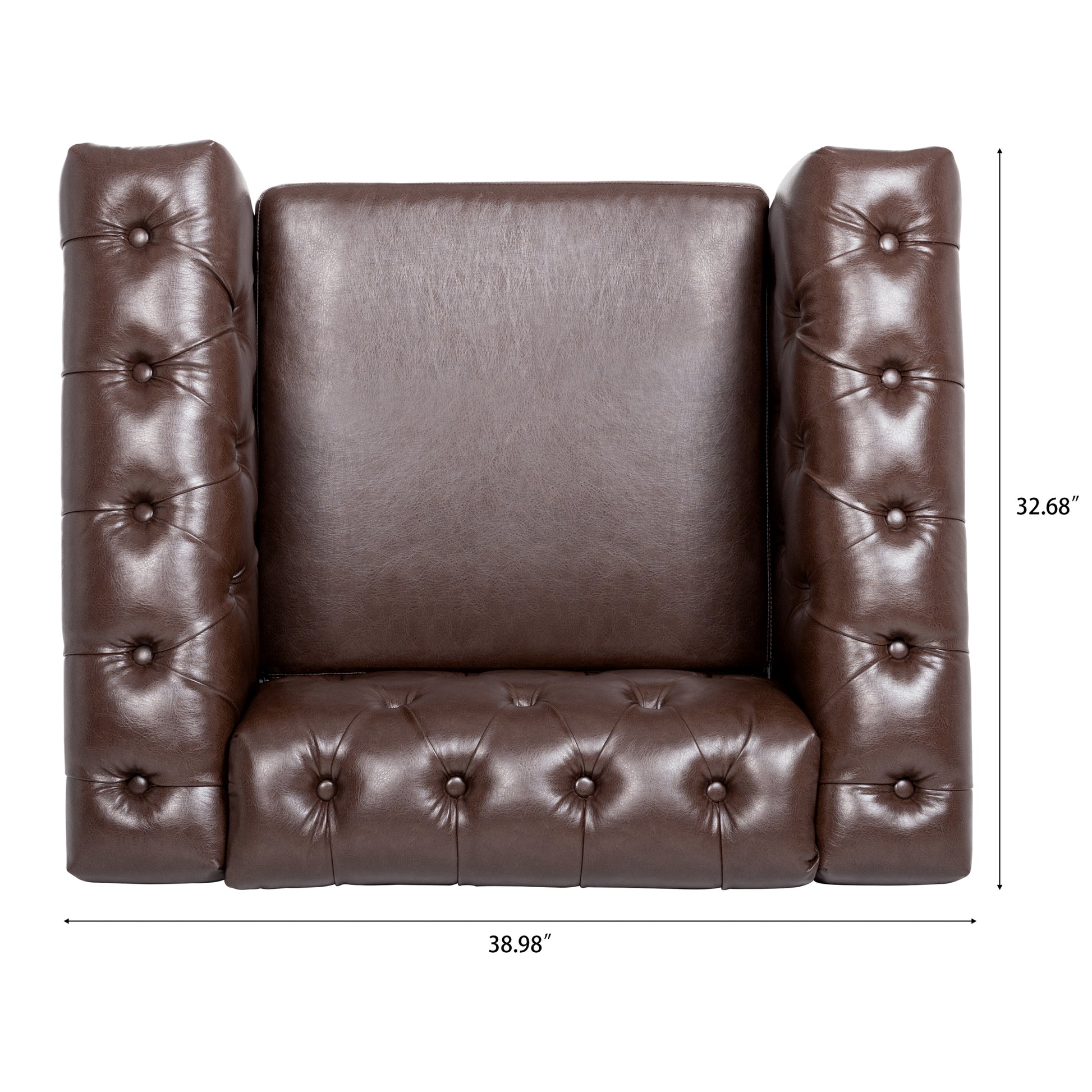 1 Seater Sofa For Living Room Brown Pu Pu