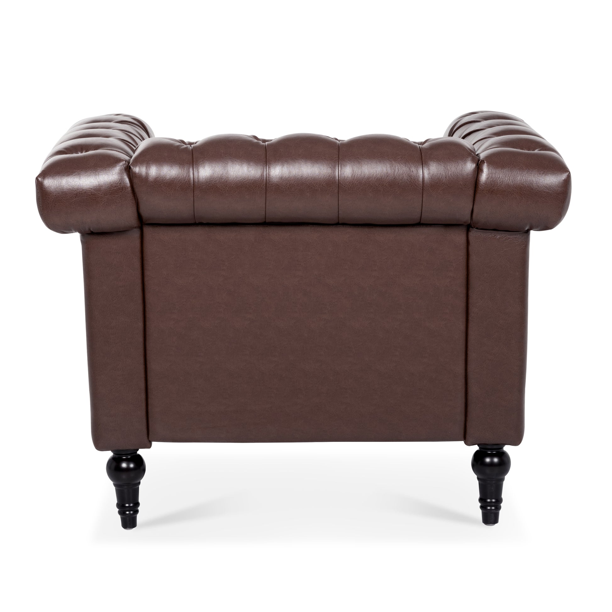 1 Seater Sofa For Living Room Brown Pu Pu