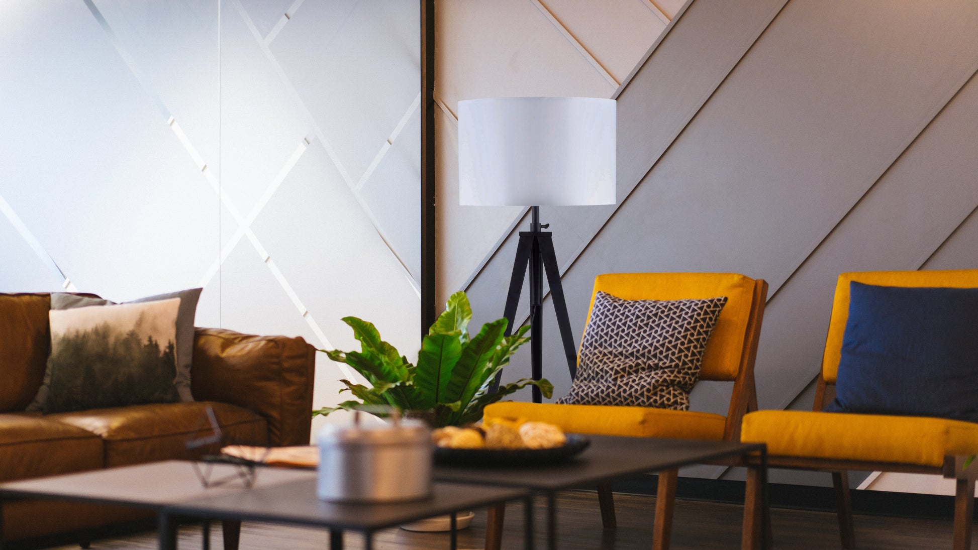 65" Crossed Tripod Floor Lamp 2.67 9.9 Black Metal