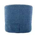 360 Degree Swivel Accent Armchair Linen Blend Blue Blue Foam Upholstered
