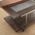 Rustic Industrial Cocktail Table Rich Wood Tabletop, Roomy Bottom Shelf Highly Stylized Iron Frame Unique And Stylish Accent Piece Brown Solid Wood Mdf