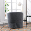 360 Degree Swivel Accent Armchair Linen Blend Grey Grey Foam Upholstered