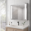 36 X 30 Inch Medicine Cabinet With Led Vanity Mirror, Anti Fog, Dimmable, Recessed Or Surface Mount, Aluminum 3000K 6000K Lighted Double Door Bathroom Cabinet With Touch Switch Mirror Included Bathroom Powder Coated 4 Silver 2 3 36 To 47 In 24 To 31 In