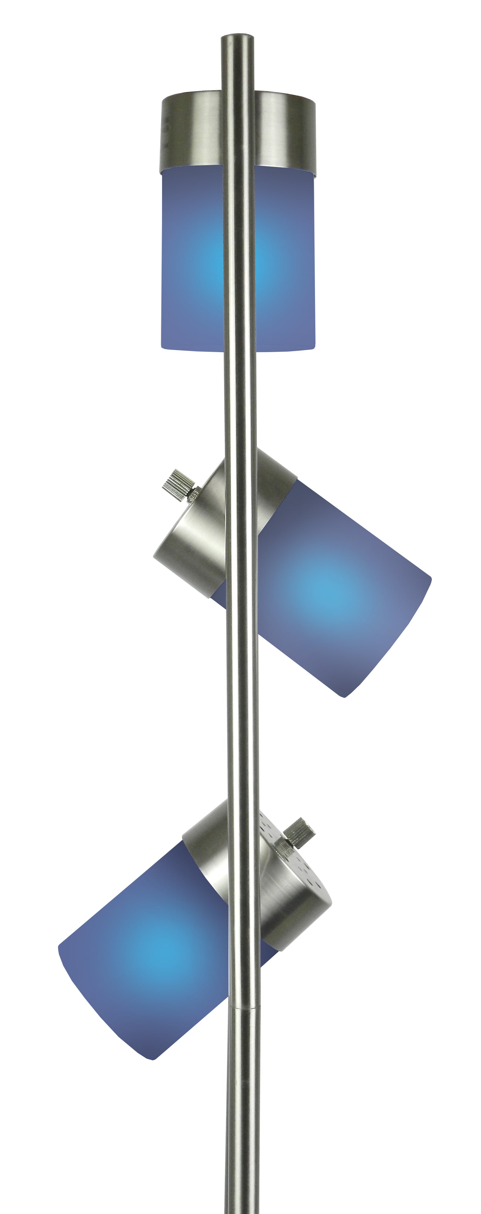65"H 3 Blue Head With Two Way Adjustable Floor Lamp 1 Pc Ctn 1.10 Cu Ft 12.32 G.W. Lbs Blue Metal
