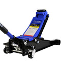 Hydraulic Low Profile And Steel Racing Floor Jack 3 Ton 6600 Lb Capacity, With Dual Piston Quick Lift Pump, Blue Lifting Range 3.3