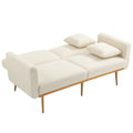 Coolmore Velvet Sofaaccent Sofa .Seat Sofa With Metal Feet White Teddy Polyester