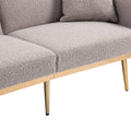Coolmore Velvet Sofaaccent Sofa .Seat Sofa With Metal Feet Grey Teddy Polyester