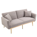 Coolmore Velvet Sofaaccent Sofa .Seat Sofa With Metal Feet Grey Teddy Polyester