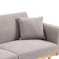 Coolmore Velvet Sofaaccent Sofa .Seat Sofa With Metal Feet Grey Teddy Polyester