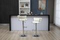 Coolmore Swivel Bar Stools Set Of 2 Adjustable Counter Height Chairs With Footrest For Kitchen, Dining Room 2Pc Set White Pu Pu Leather