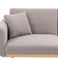 Coolmore Velvet Sofaaccent Sofa .Seat Sofa With Metal Feet Grey Teddy Polyester