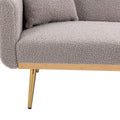 Coolmore Velvet Sofaaccent Sofa .Seat Sofa With Metal Feet Grey Teddy Polyester