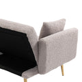 Coolmore Velvet Sofaaccent Sofa .Seat Sofa With Metal Feet Grey Teddy Polyester