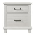 Rustic Farmhouse Style Solid Pine Wood Whitewash Two Drawer Nightstand For Bedroom, Living Room, White Old Sku:Wf301524Aak White Solid Wood Mdf