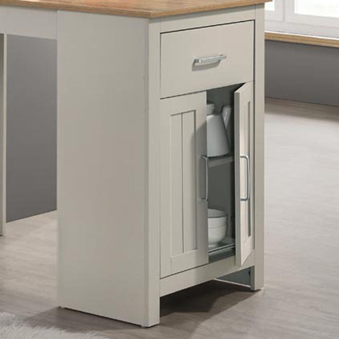 Alonzo 47" Light Gray Small Space Counter Height Dining Table With Cabinet And Drawer Storage Light Gray Solid Wood Mdf