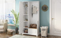 Stylish Design Hall Tree With Flip Up Bench, Minimalist Hallway Shoe Cabinet With Adjustable Shelves, Multifunctional Furniture With Hanging Hooks For Entryways, Mudroom, White High Back White Primary Living Space Minimalist Wood Flip Top Mdf