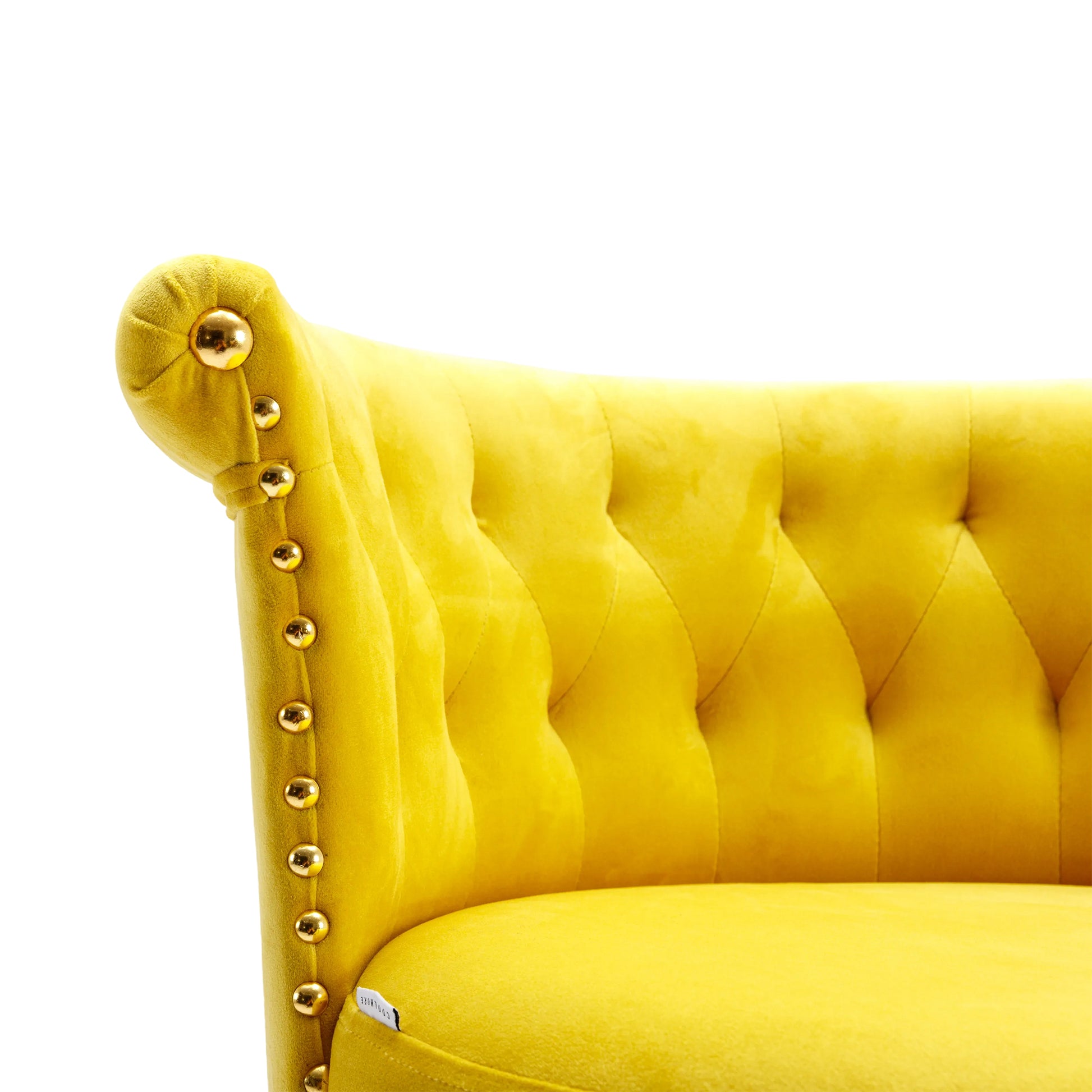 Coolmore Swivel Bar Stools Set Of 2 Adjustable Counter Height Chairs With Footrest For Kitchen, Dining Room 2Pc Set Yellow Velvet