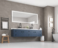84*30Led Lighted Bathroom Wall Mounted Mirror With High Lumen Anti Fog Separately Control Dimmer Function White Aluminium