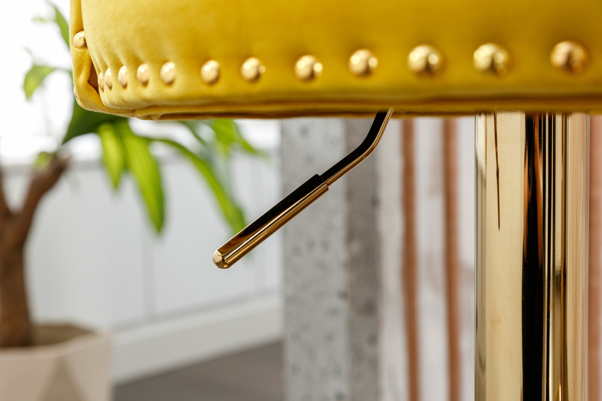 Coolmore Swivel Bar Stools Set Of 2 Adjustable Counter Height Chairs With Footrest For Kitchen, Dining Room 2Pc Set Yellow Velvet