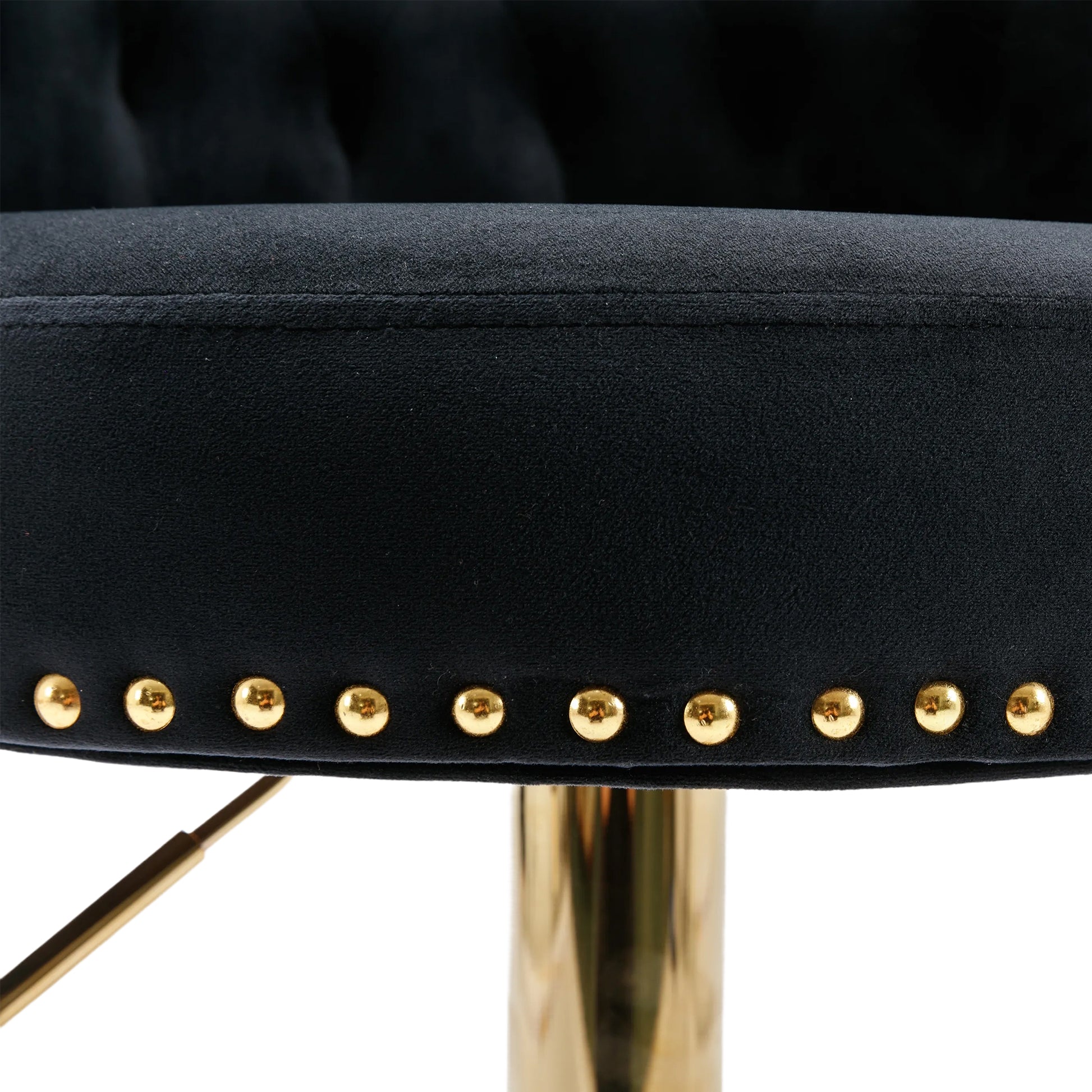 Coolmore Swivel Bar Stools Set Of 2 Adjustable Counter Height Chairs With Footrest For Kitchen, Dining Room 2Pc Set Black Velvet