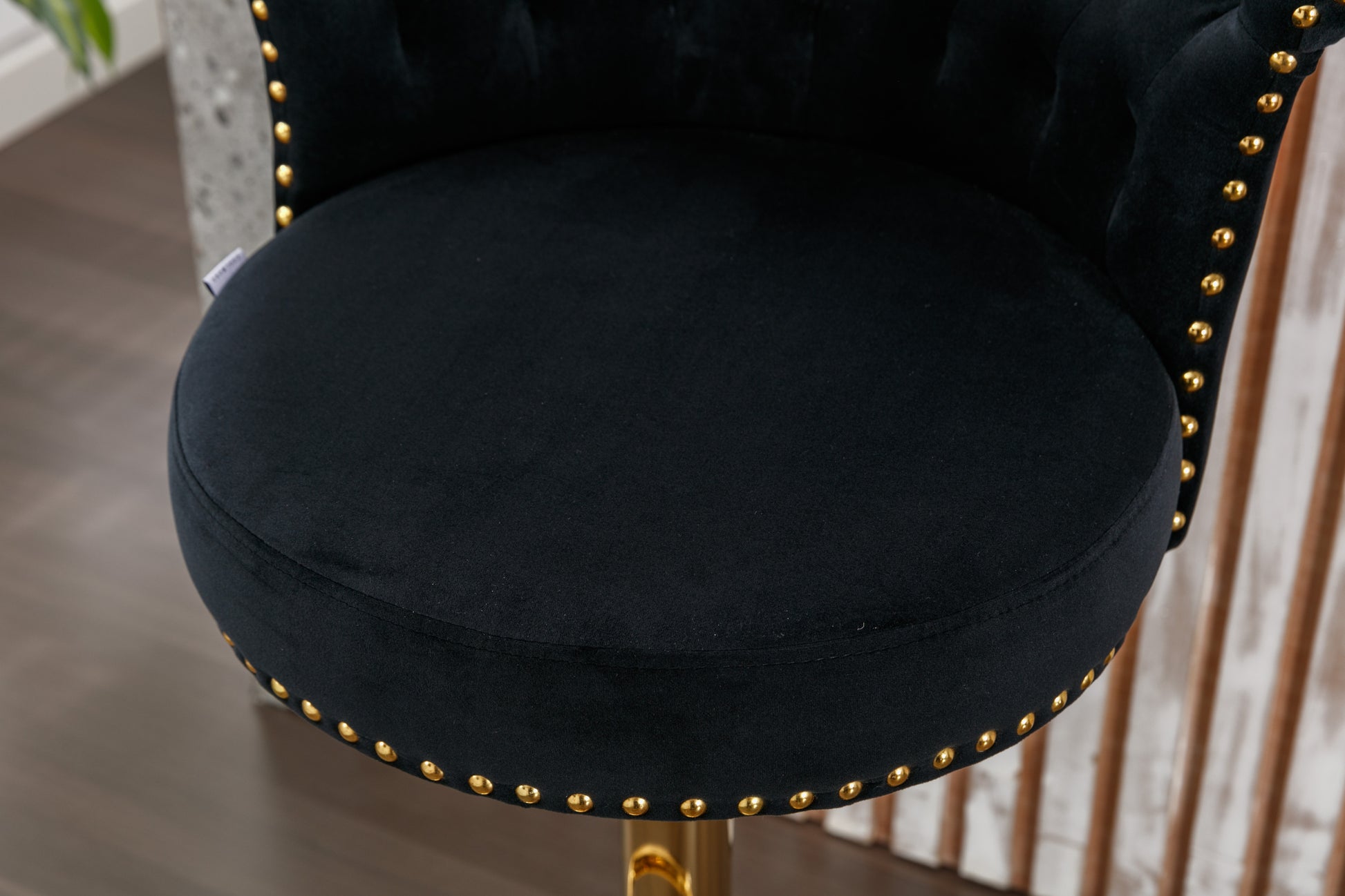 Coolmore Swivel Bar Stools Set Of 2 Adjustable Counter Height Chairs With Footrest For Kitchen, Dining Room 2Pc Set Black Velvet