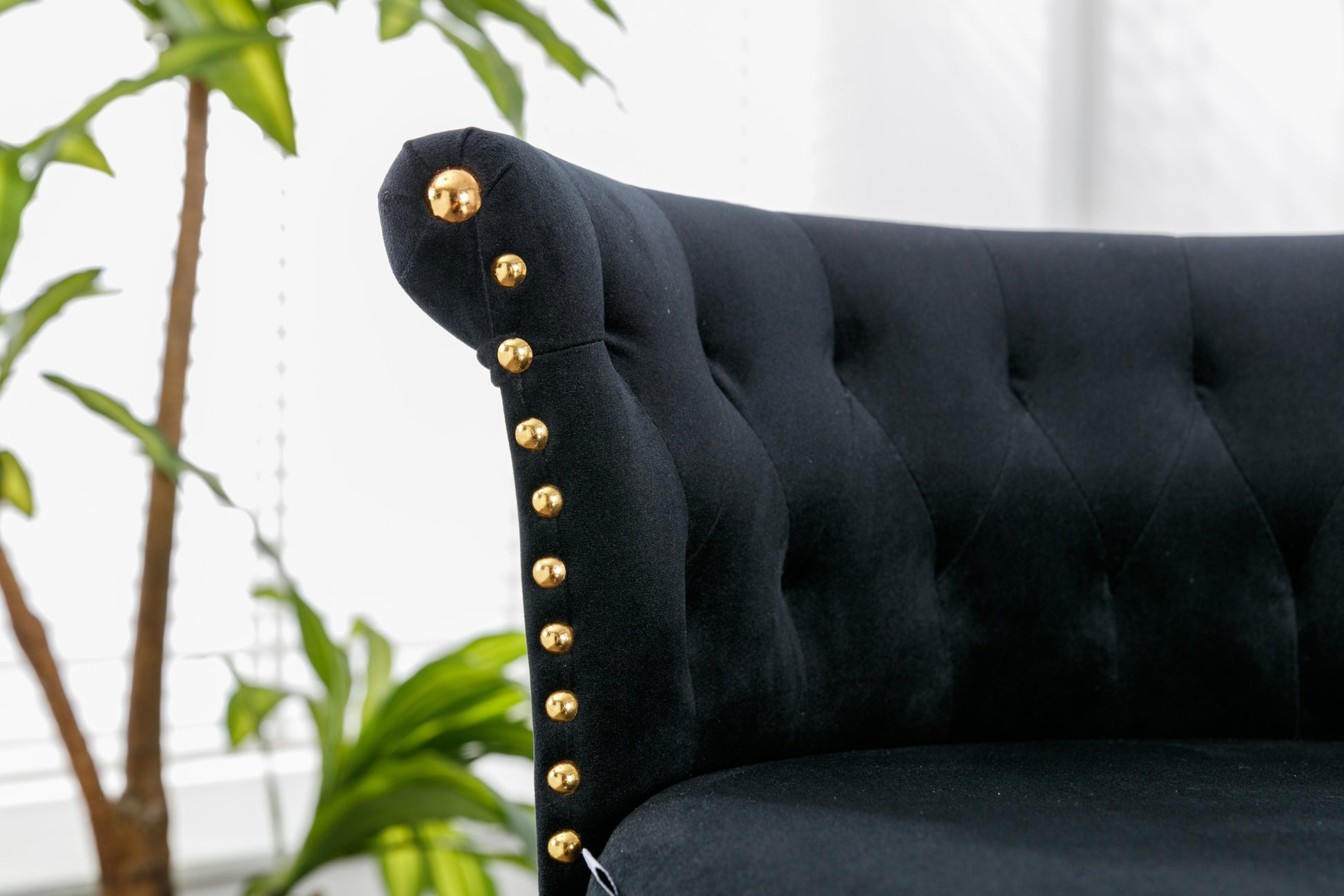 Coolmore Swivel Bar Stools Set Of 2 Adjustable Counter Height Chairs With Footrest For Kitchen, Dining Room 2Pc Set Black Velvet