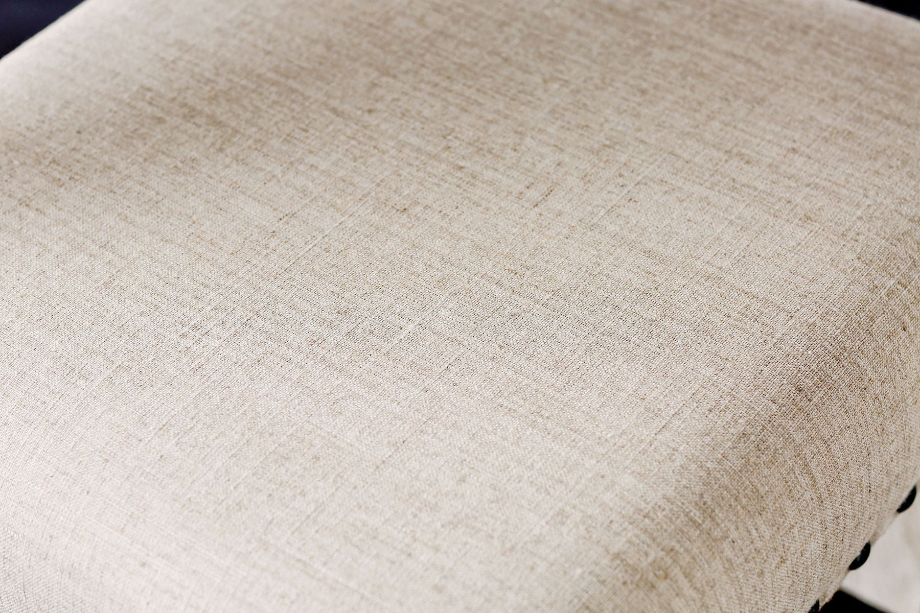 Classic Set Of 2Pc Counter Height Dining Chairs Ivory Fabric Padded Linen Chairs Upholstered Cushion High Chairs Trim Kitchen Dining Room Solid Wood Brown Cherry Ivory Brown Dining Room Industrial,Transitional Dining Chairs Solid Back Solid Wood