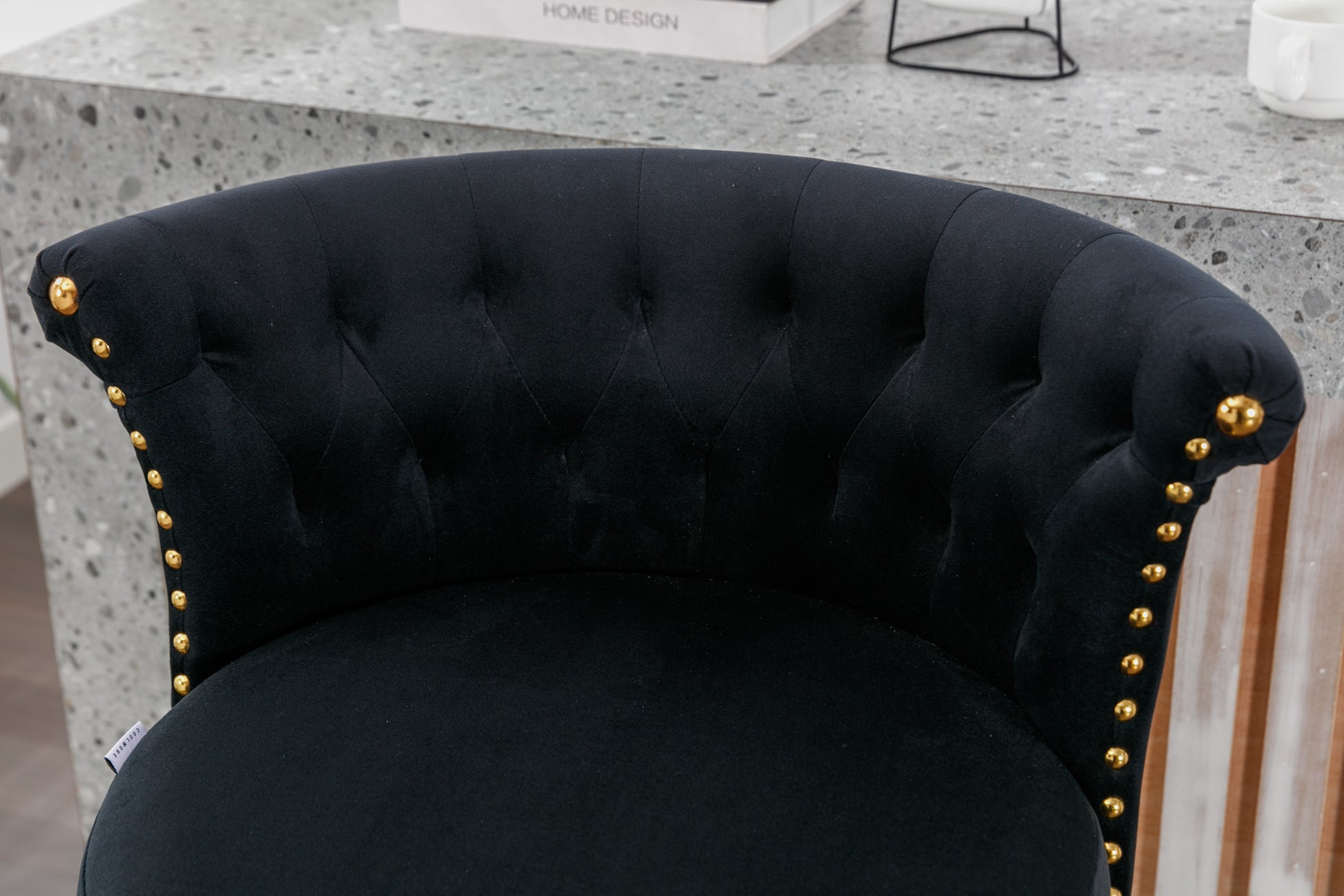 Coolmore Swivel Bar Stools Set Of 2 Adjustable Counter Height Chairs With Footrest For Kitchen, Dining Room 2Pc Set Black Velvet